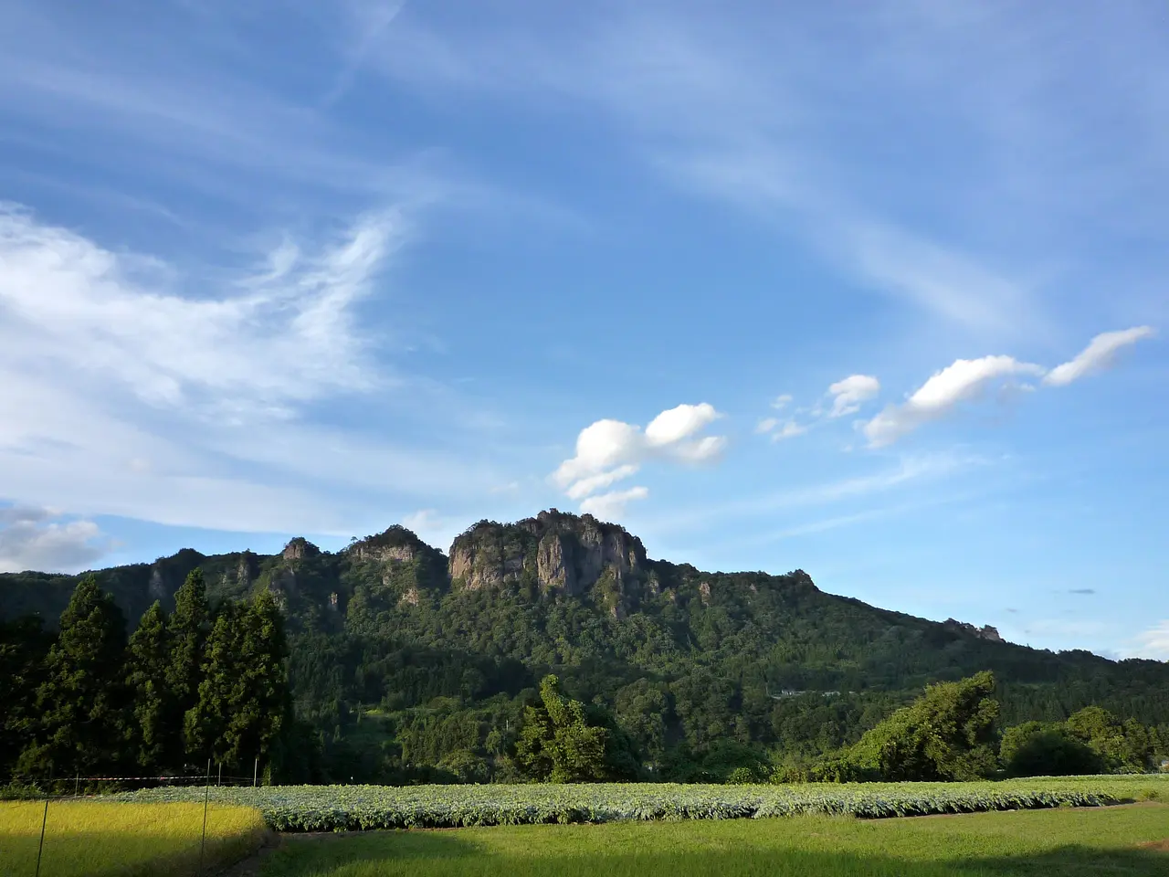 岩櫃山とこんにゃく畑（東吾妻町）