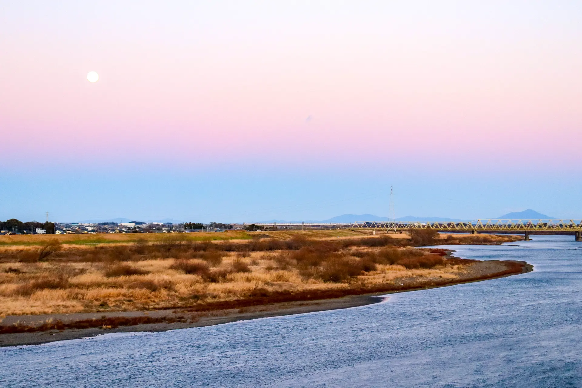 昭和橋（明和町）からの夕景