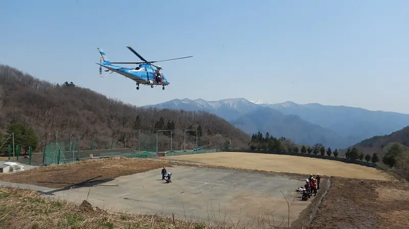 県警ヘリとの訓練