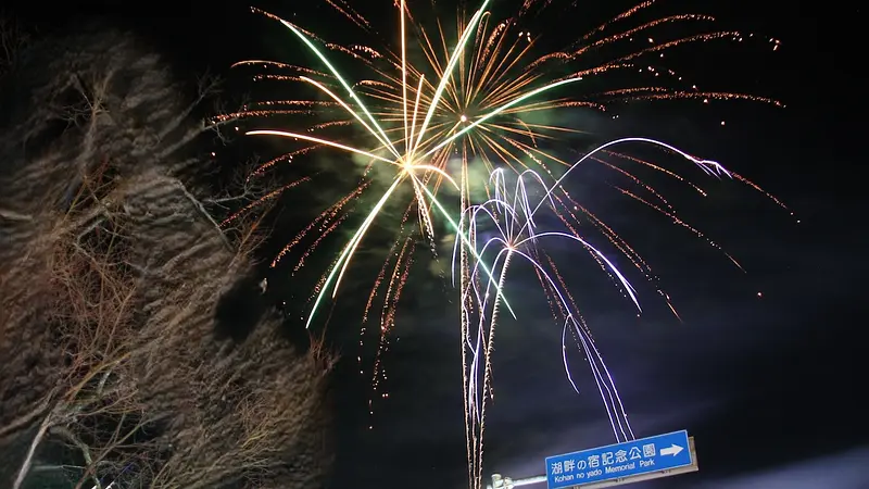 水上花火と打ち上げ花火