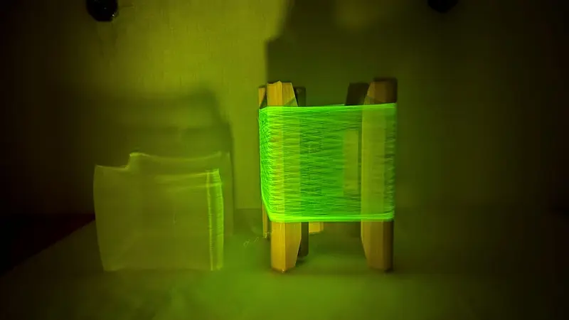 右がGFPぐんま200の生糸