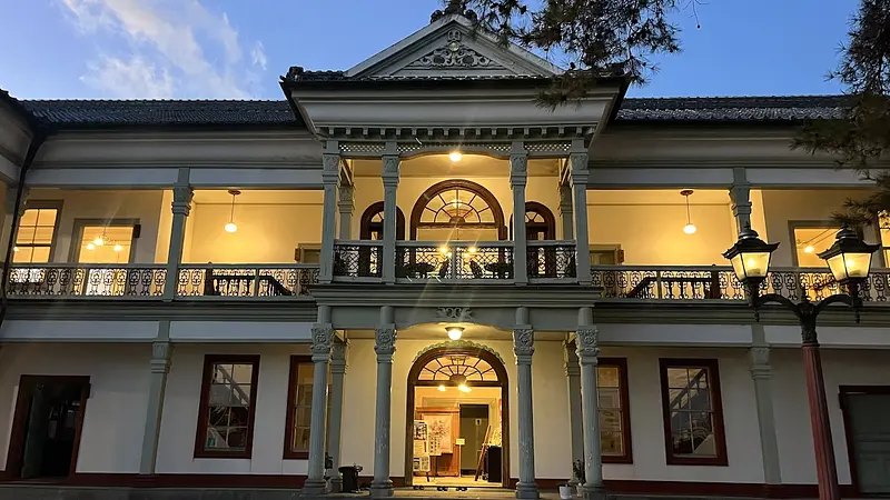 ライトアップされた桐生明治館