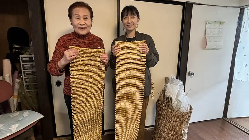 ぐんまフラワーパークプラスの竹皮編みに携わった制作メンバー