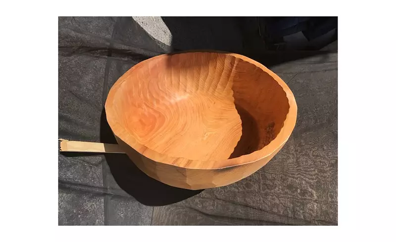 ケヤキ材うどん、そば用木鉢